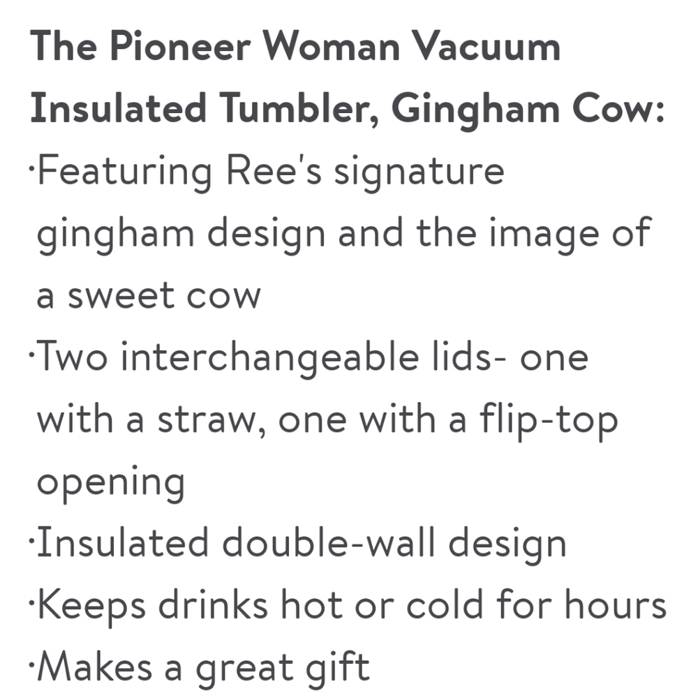 ❤️ New Pioneer Woman Sweet Romance Gingham Cow Tumbler - Picture 5 of 6
